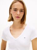 White Essential V-Neck Slim Fit T-Shirt  Women