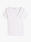White Essential V-Neck Slim Fit T-Shirt  Women
