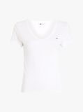 White Essential V-Neck Slim Fit T-Shirt  Women