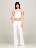Άσπρο Denim Cropped Τοπ Σε Στιλ Κορσέ  Γυναίκες