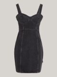 Black Bustier Fitted Denim Mini Dress  Women