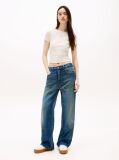 Beige Slim Badge Rib Tee  Women