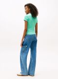 Green Slim Badge Rib Tee  Women