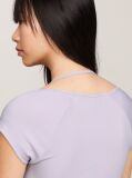 Purple Tommy Badge Bodycon Ribbed Midi Dress  Women