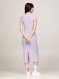 Purple Tommy Badge Bodycon Ribbed Midi Dress  Women