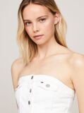 White Sleeveless Denim Bodycon Mini Dress  Women