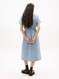 Blue Relaxed Linen Blend Maxi Shirt Dress  Women
