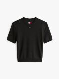 Black Flag Embroidery Short Sleeve Jumper  Women