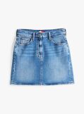 Denim Faded Denim Mini Mom Skirt  Women