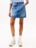 Denim Faded Denim Mini Mom Skirt  Women