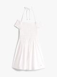 Beige Halterneck Fit And Flare Mini Dress  Women