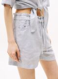 Multi Paperbag Shorts With Linen  Women