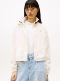 White Logo Collar Water Repellent Jacket  Women