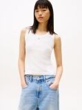 Beige Ribbed Slim Tank Top  Women