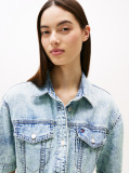 Denim Faded Denim Belted Mini Dress  Women