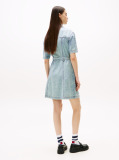 Denim Faded Denim Belted Mini Dress  Women