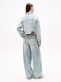 Denim Oversized Cropped Denim Trucker Jacket  Women