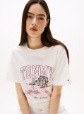 Μπεζ Άνετο T-Shirt Με Σχέδιο  Γυναίκες