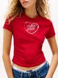 Red Graphic Slim T-Shirt  Women