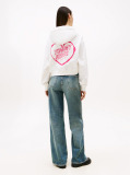 Άσπρο Άνετο Cropped Hoody  Γυναίκες