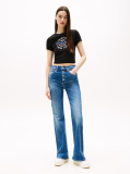 Μαύρο Ριμπ T-Shirt Με Λογότυπο New York Σε Slim Γραμμή  Γυναίκες