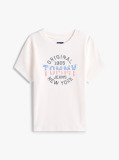 Άσπρο Ριμπ T-Shirt Με Λογότυπο New York Σε Slim Γραμμή  Γυναίκες