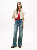 Khaki Back Logo Cropped Denim Jacket  Women