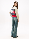 Khaki Back Logo Cropped Denim Jacket  Women