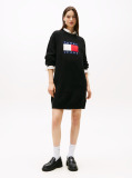 Black Tommy Flag Badge Mini Jumper Dress  Women