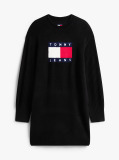 Black Tommy Flag Badge Mini Jumper Dress  Women