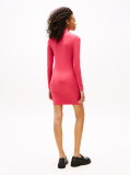 Pink Jersey Long Sleeve Mini Bodycon Dress  Women