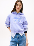 Blue Varsity Appliqué Logo Boxy Hoody  Women