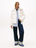 White Down Hooded Alaska Puffer Jacket  Women