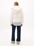 White Down Hooded Alaska Puffer Jacket  Women