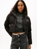 Black Down Cropped Alaska Puffer Jacket  Women