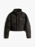 Black Down Cropped Alaska Puffer Jacket  Women