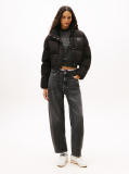 Black Down Cropped Alaska Puffer Jacket  Women