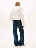 White Down Cropped Alaska Puffer Jacket  Women