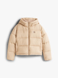 Beige Water Repellent Ripstop Hooded Puffer Jacket  Women