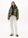 Green Water Repellent Ripstop Hooded Puffer Jacket  Women