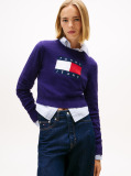 Purple Tommy Flag Sequin Slim Jumper  Women