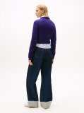 Purple Tommy Flag Sequin Slim Jumper  Women