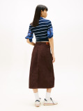 Brown Claire Corduroy Logo Embroidery Midi Utility Skirt  Women