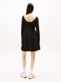 Black Pleated Fit And Flare Mini Dress  Women