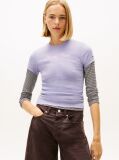 Μωβ Essential Ριμπ T-Shirt Σε Slim Γραμμή  Γυναίκες