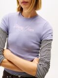 Μωβ Essential Ριμπ T-Shirt Σε Slim Γραμμή  Γυναίκες