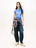 Blue Logo Ribbed Slim T-Shirt  Women