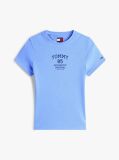 Blue Logo Ribbed Slim T-Shirt  Women
