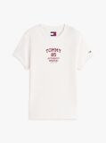 White Logo Ribbed Slim T-Shirt  Women