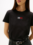 Μαύρο T-Shirt Με Σημαία Και Κλασική Λαιμόκοψη  Γυναίκες